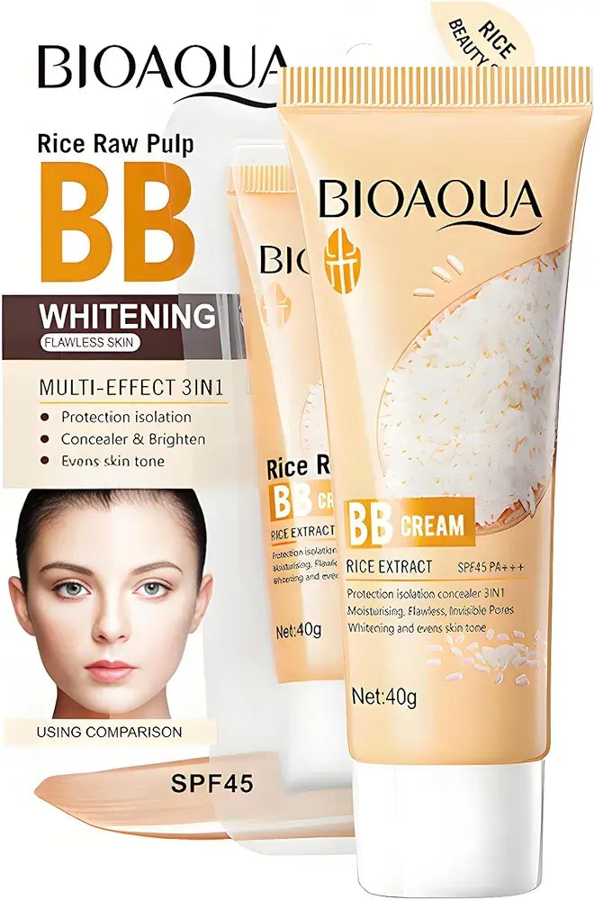 Maquillaje Corrector Iluminador BB SPF45 con Extracto de Arroz (40g)